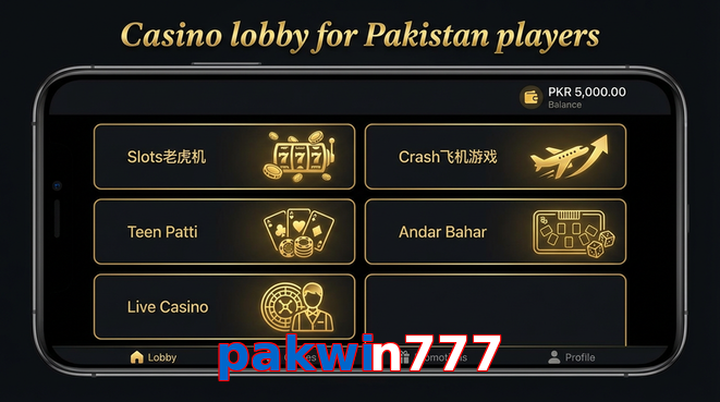Lobby view of Pakwin777 for Pakistan users