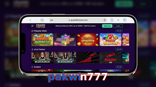 Main screen of Pakwin777 ios page for PK players